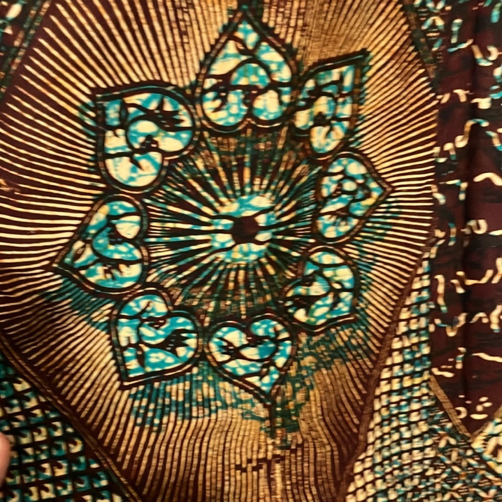 Batik handmade skirt with Mandela vintage fabric size Large hippy boho original - Picture 6 of 12